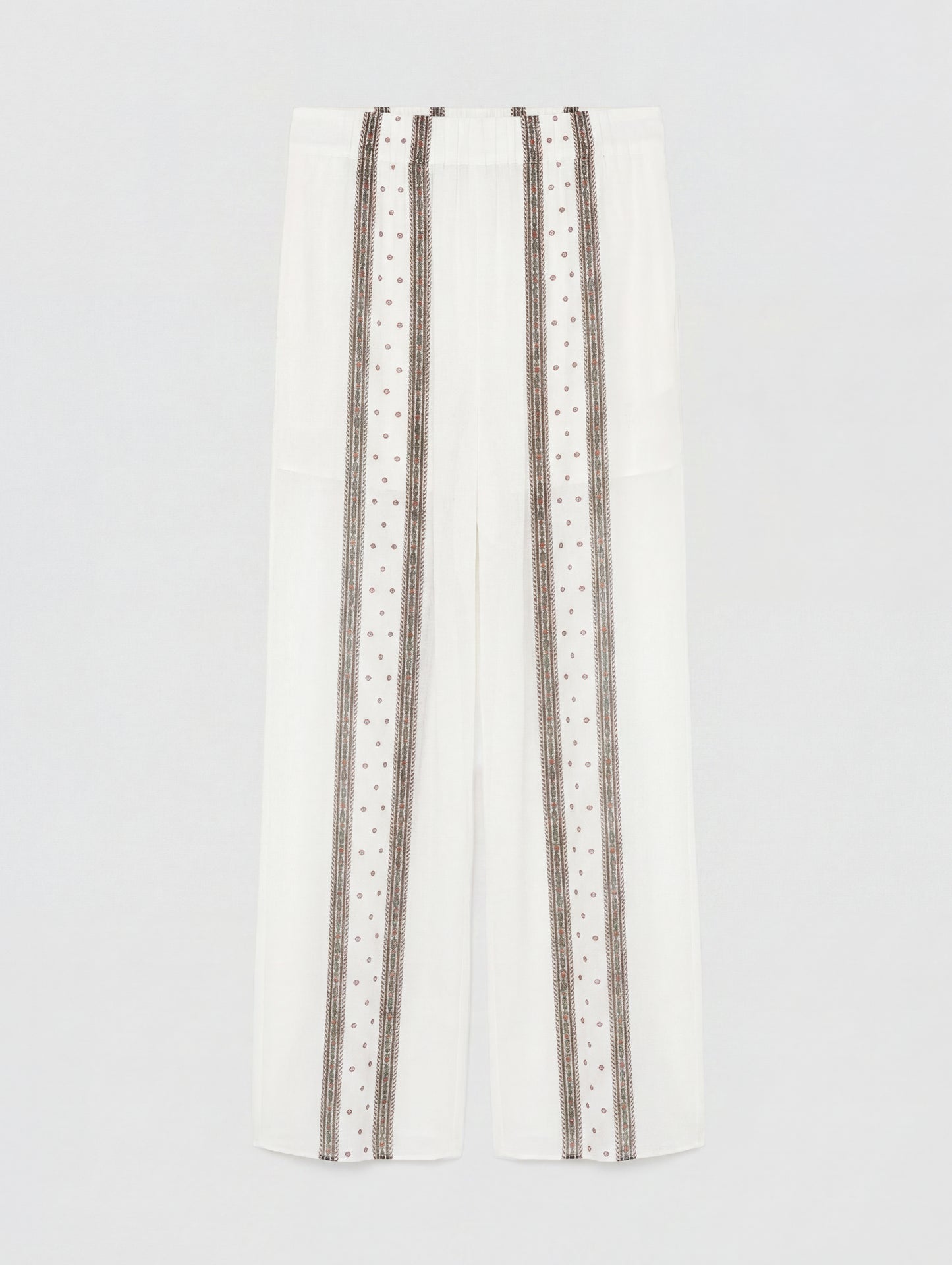 IVORY STRIPE PALAZZO TROUSERS