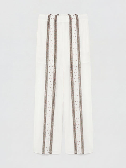 IVORY STRIPE PALAZZO TROUSERS