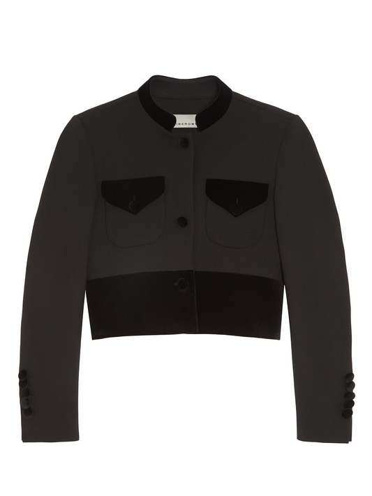 BLACK CROPPED RAJA JACKET