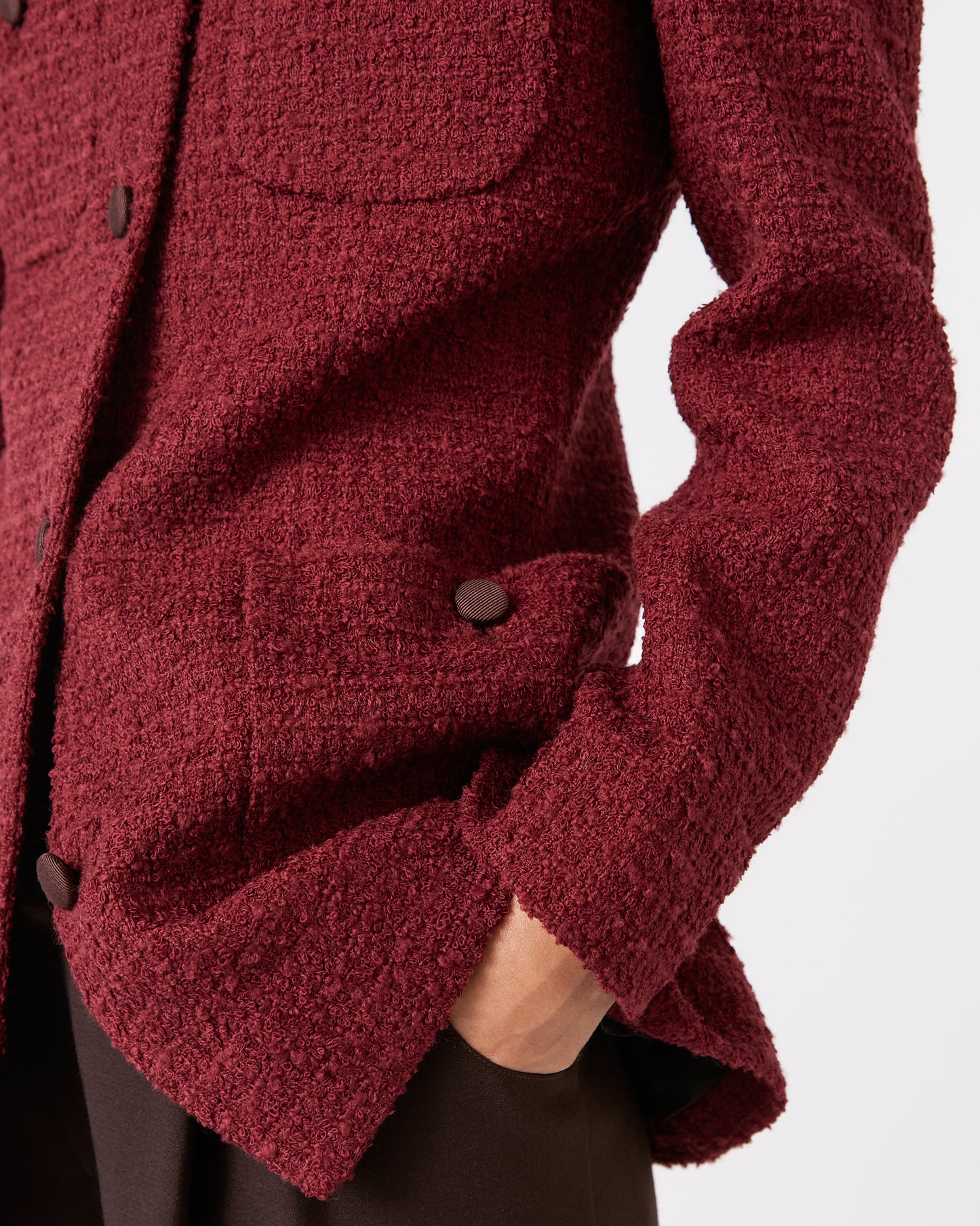 BURGUNDY TWEED SIGNATURE RAJA JACKET