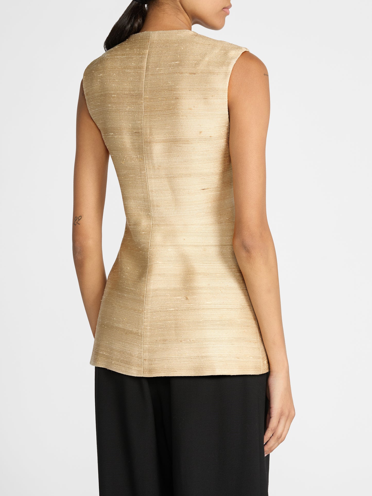 VANIA VEST IN GOLD SILK