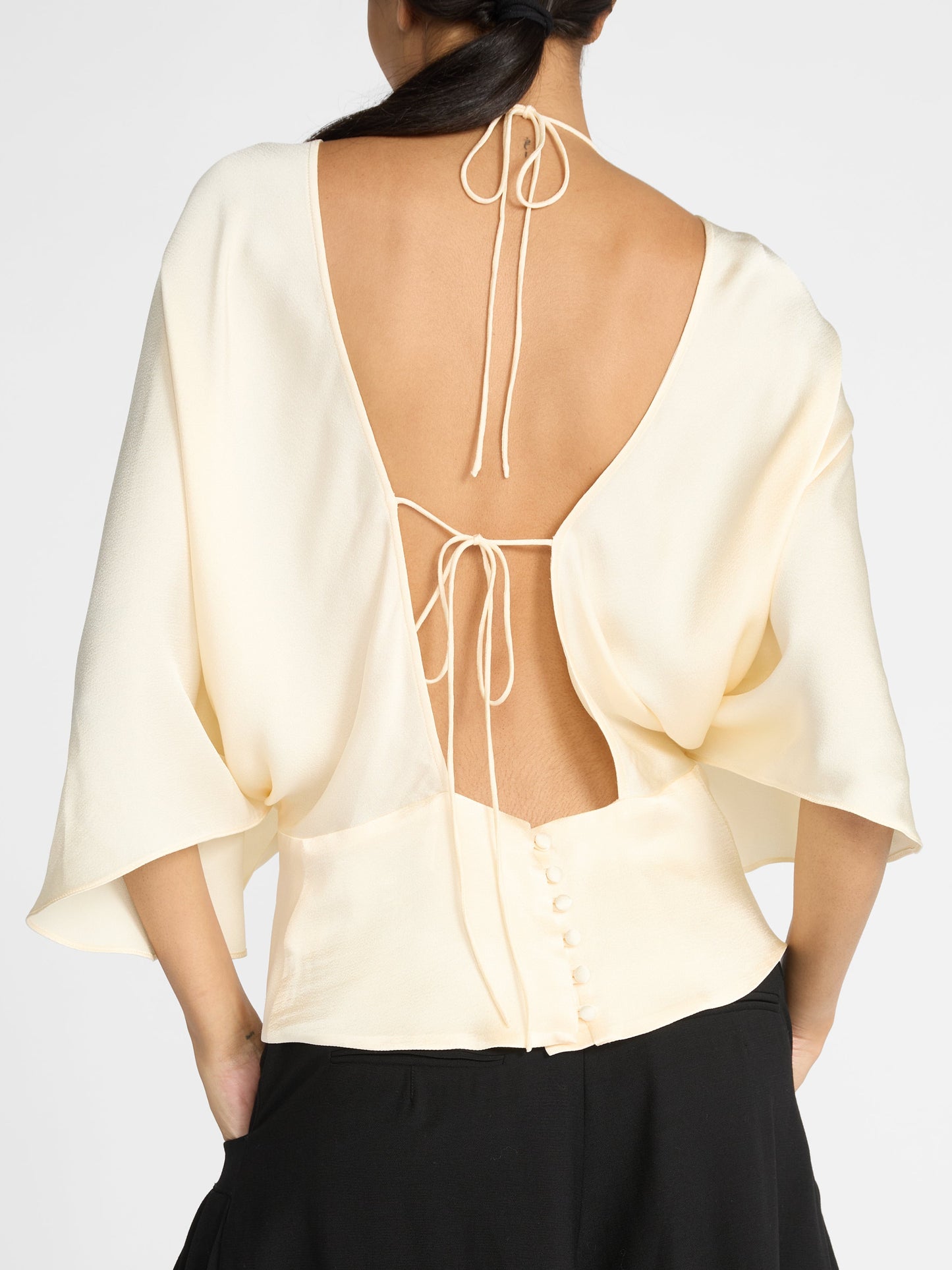 FAYE DRAPED TOP WITH OPEN BACK