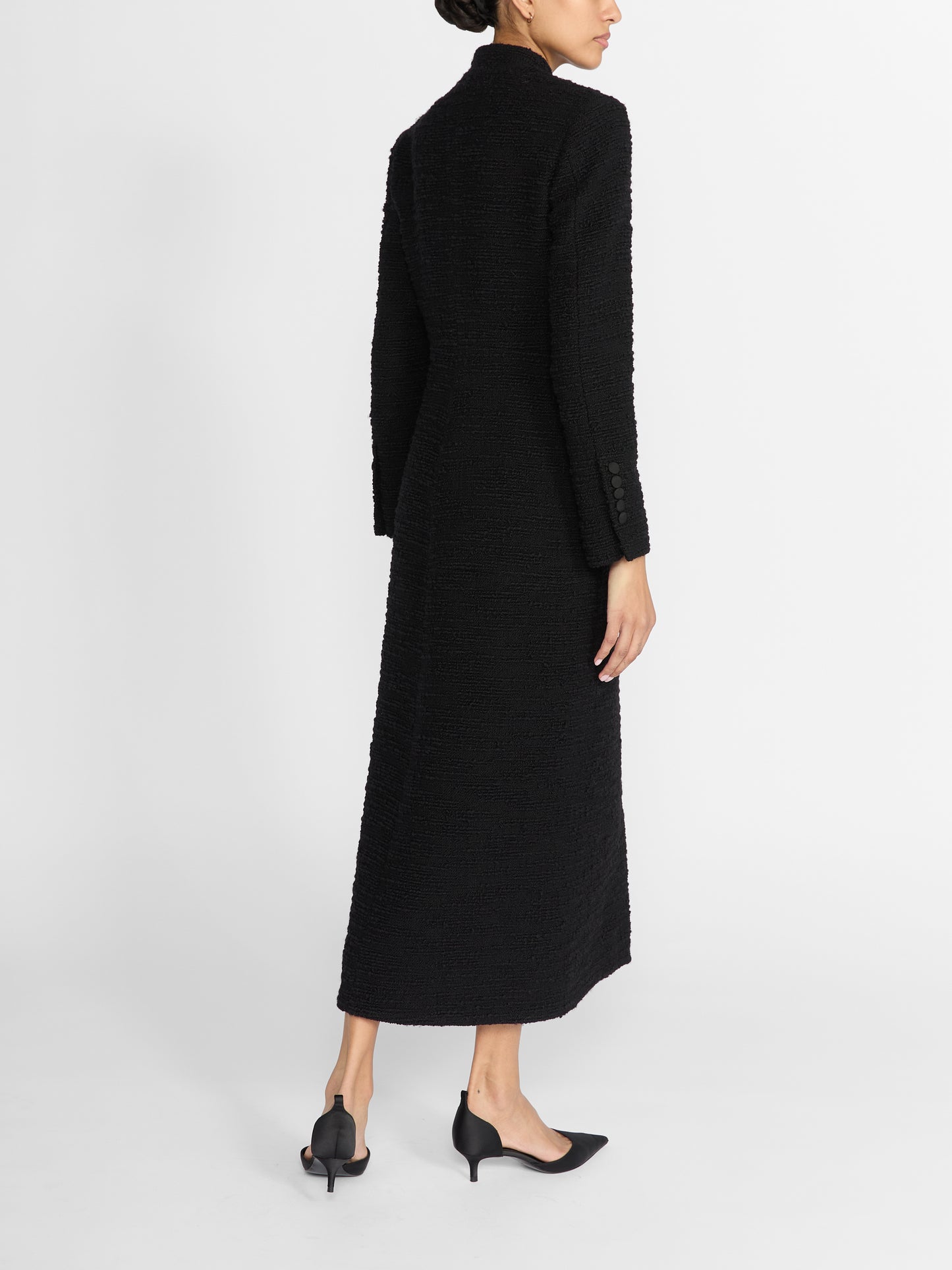 IMPERIAL COAT IN BLACK TEXTURED TWEED