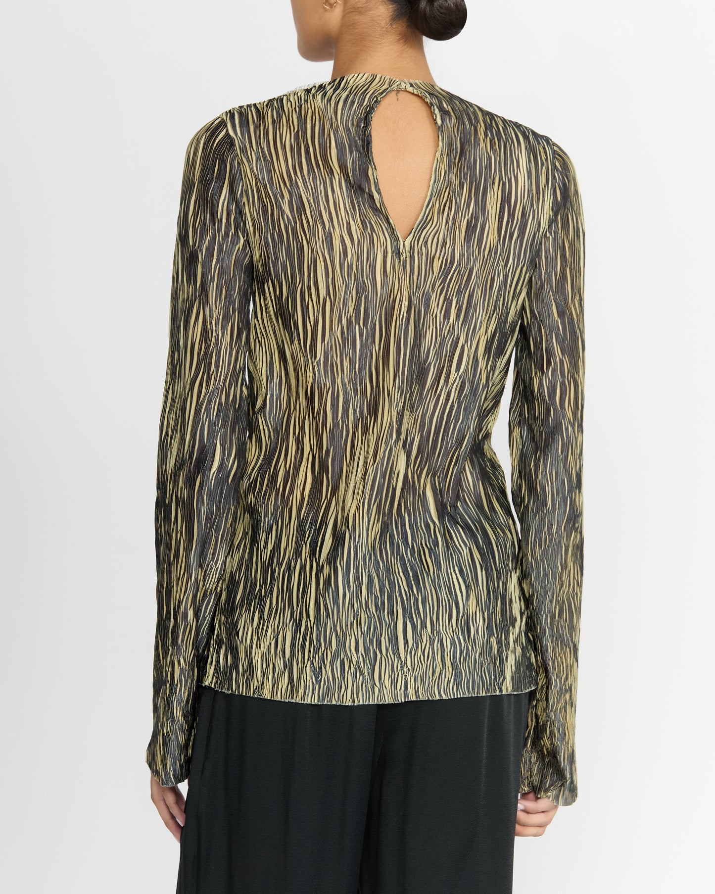 PLISSE LONG SLEEVE TOP