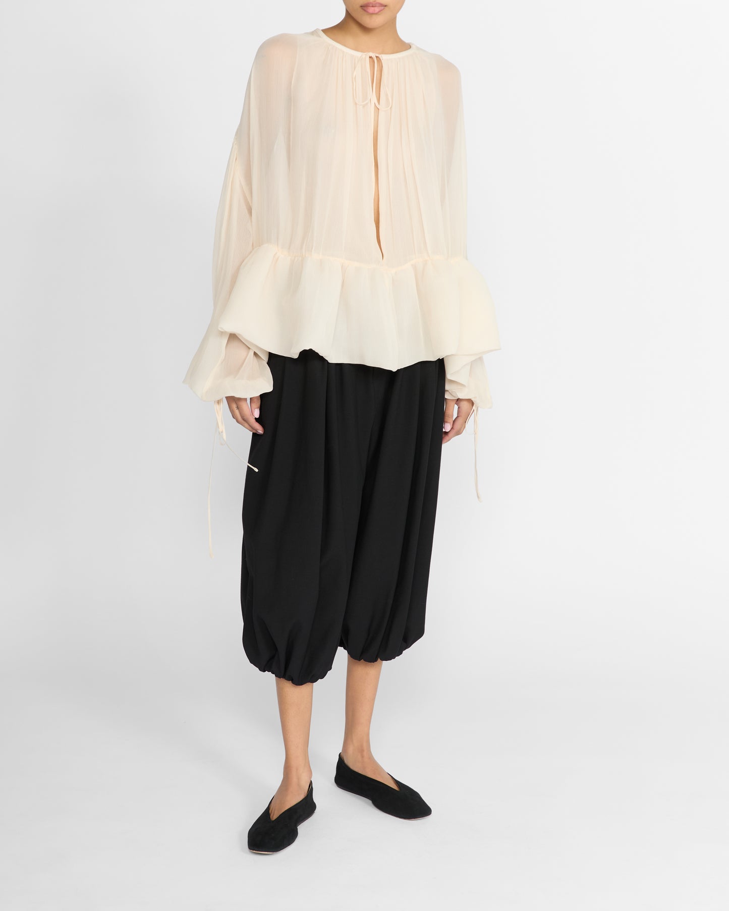 CHIFFON PEPLUM BLOUSE
