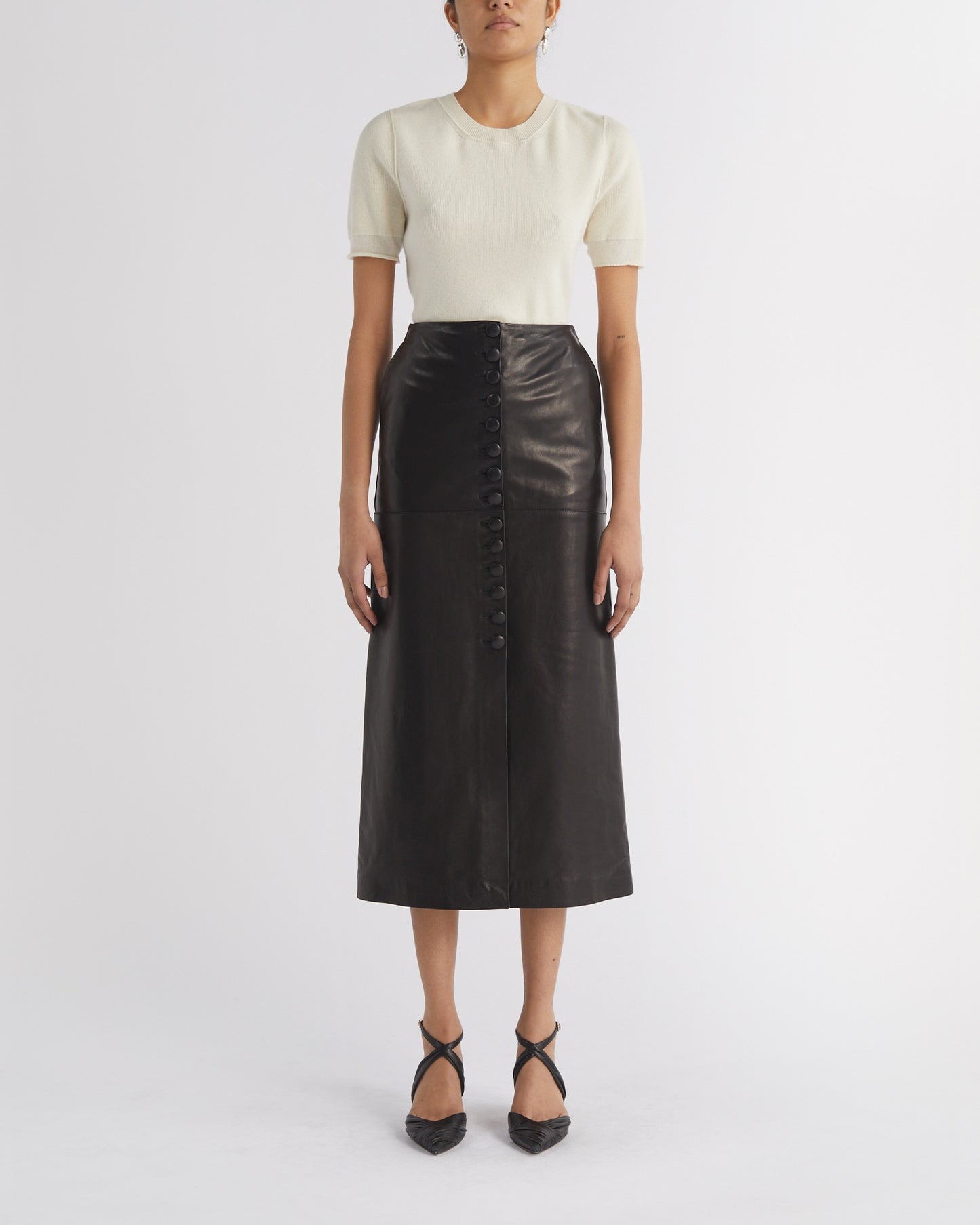 LEATHER MAHA MIDI SKIRT