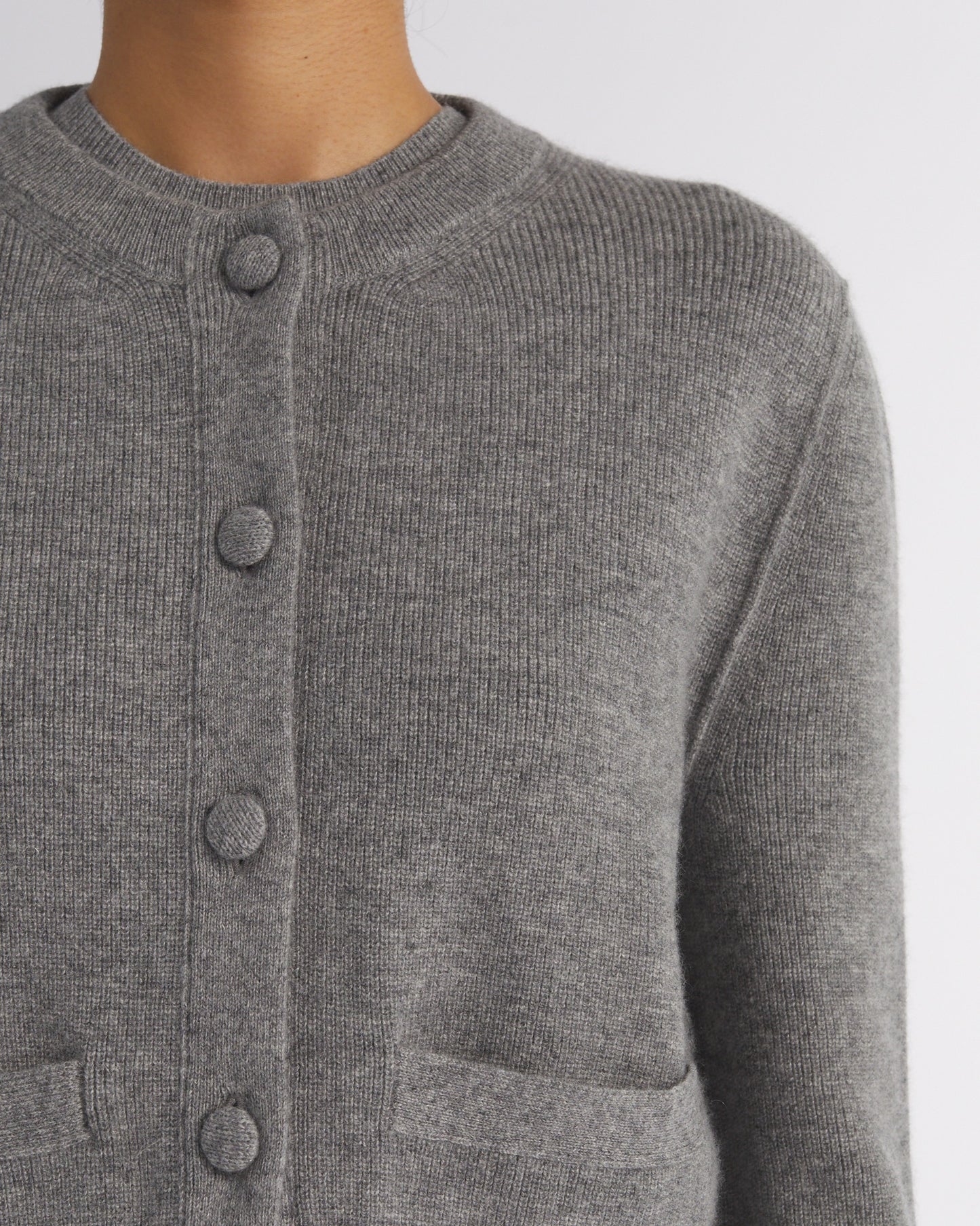 AMELIE KNITTED CARDIGAN IN GREY