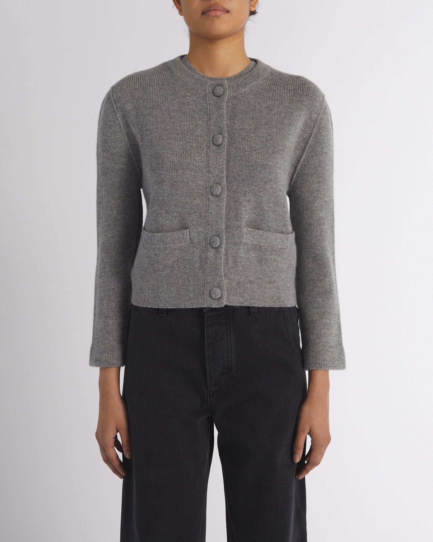 AMELIE KNITTED CARDIGAN IN GREY