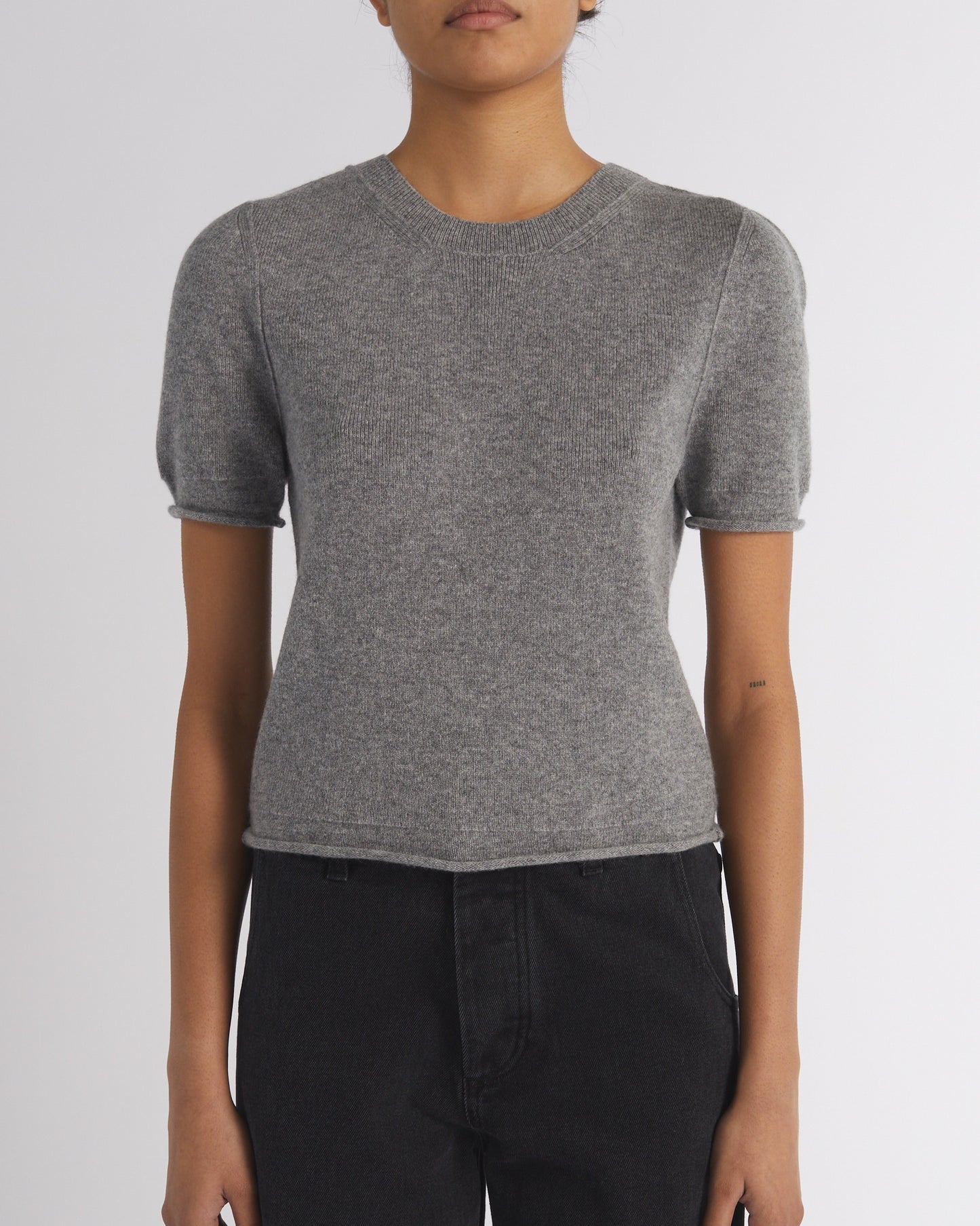 GREY AMELIE KNITTED TOP