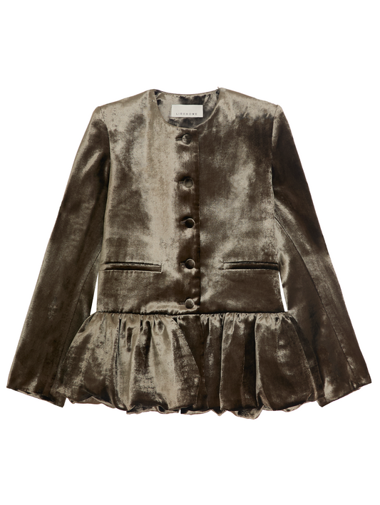 DARK OLIVE PEPLUM JACKET