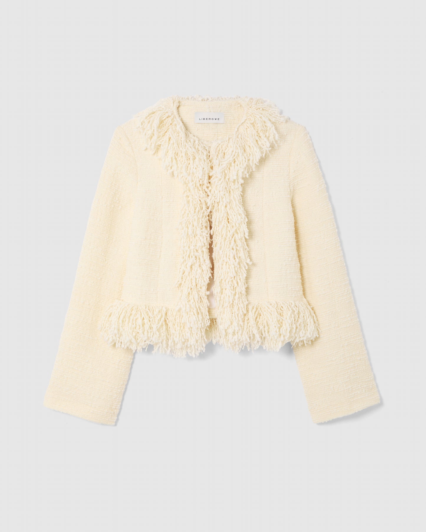 PRE-ORDER/ VANILLA CROPPED FRINGE JACKET