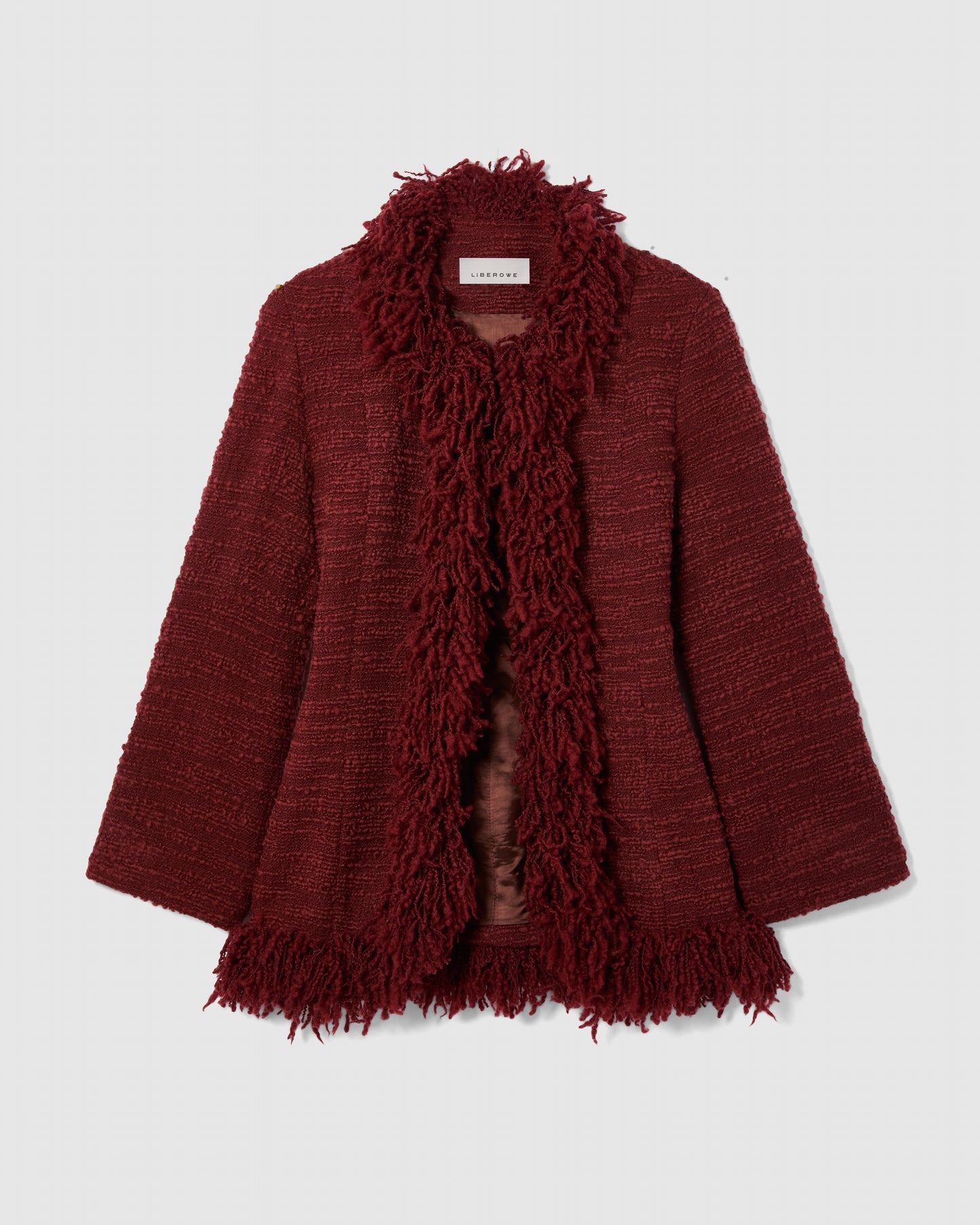 PRE-ORDER/ BURGUNDY FRINGE BANKER JACKET