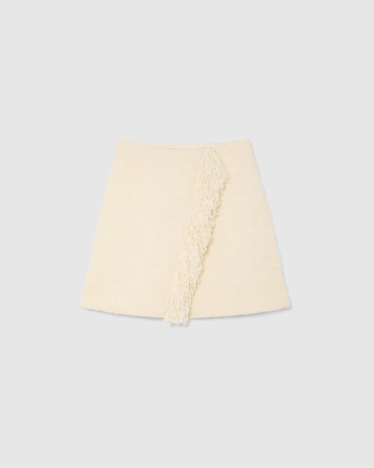 PRE-ORDER/ VANILLA FRINGE MINI SKIRT