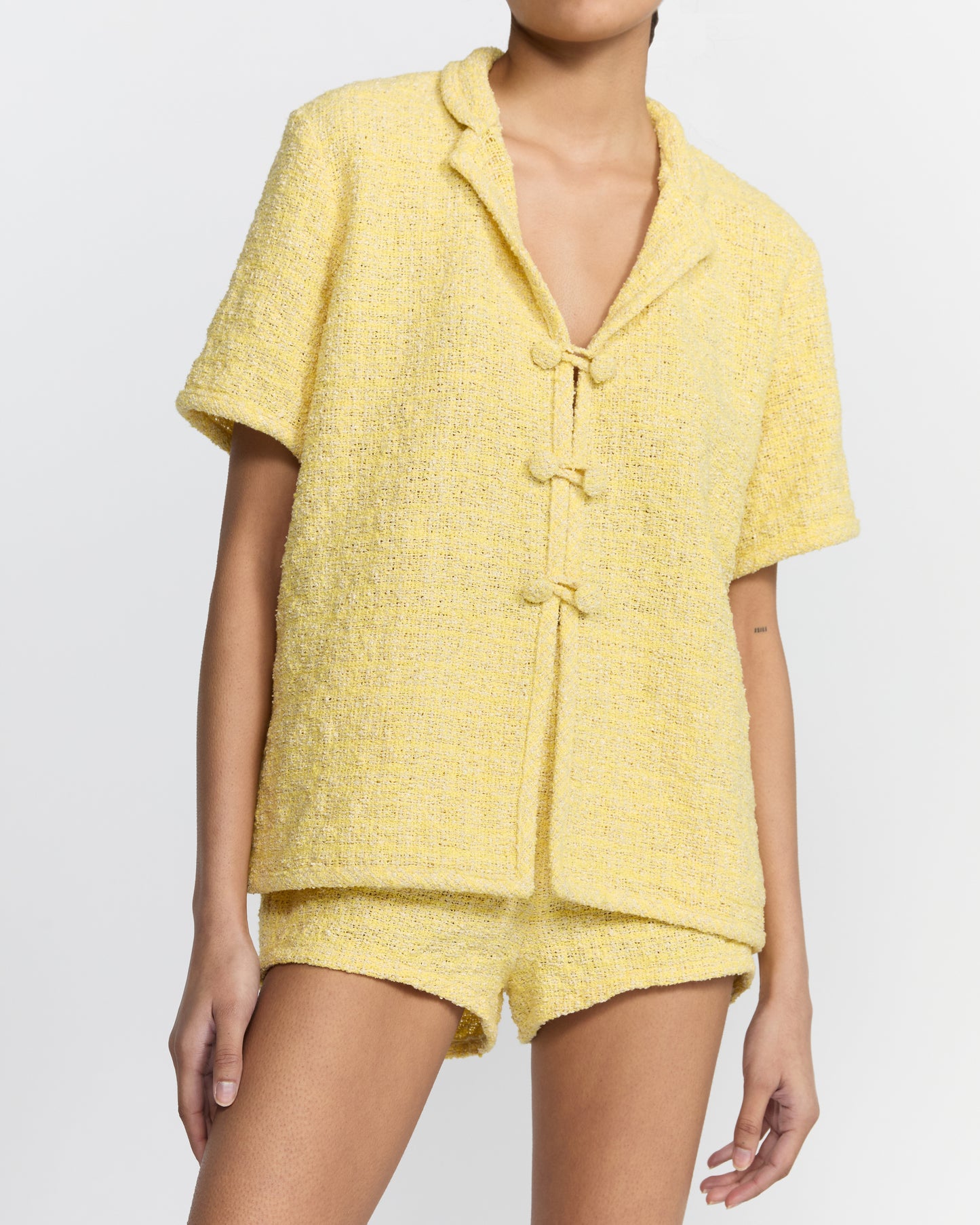 YELLOW TWEED HETTY SHIRT