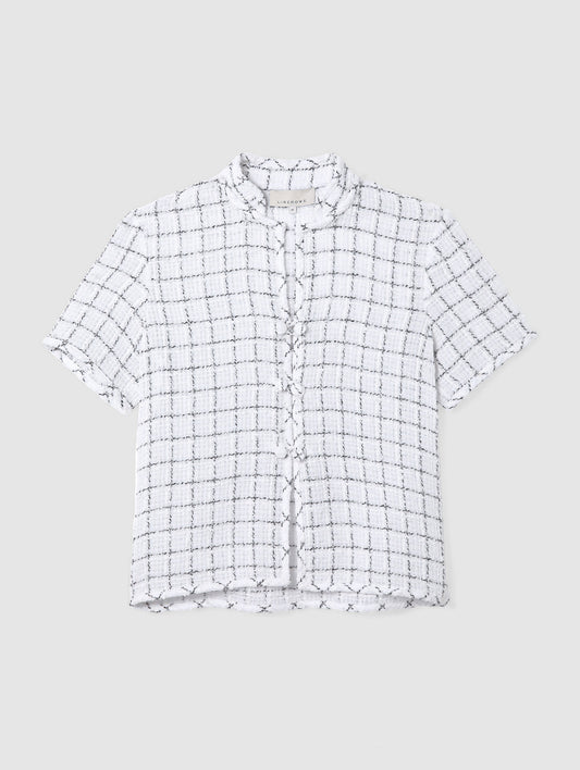 WHITE TWEED HETTY SHIRT