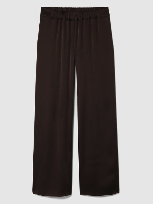 SATIN CHOCOLATE PALAZZO TROUSER