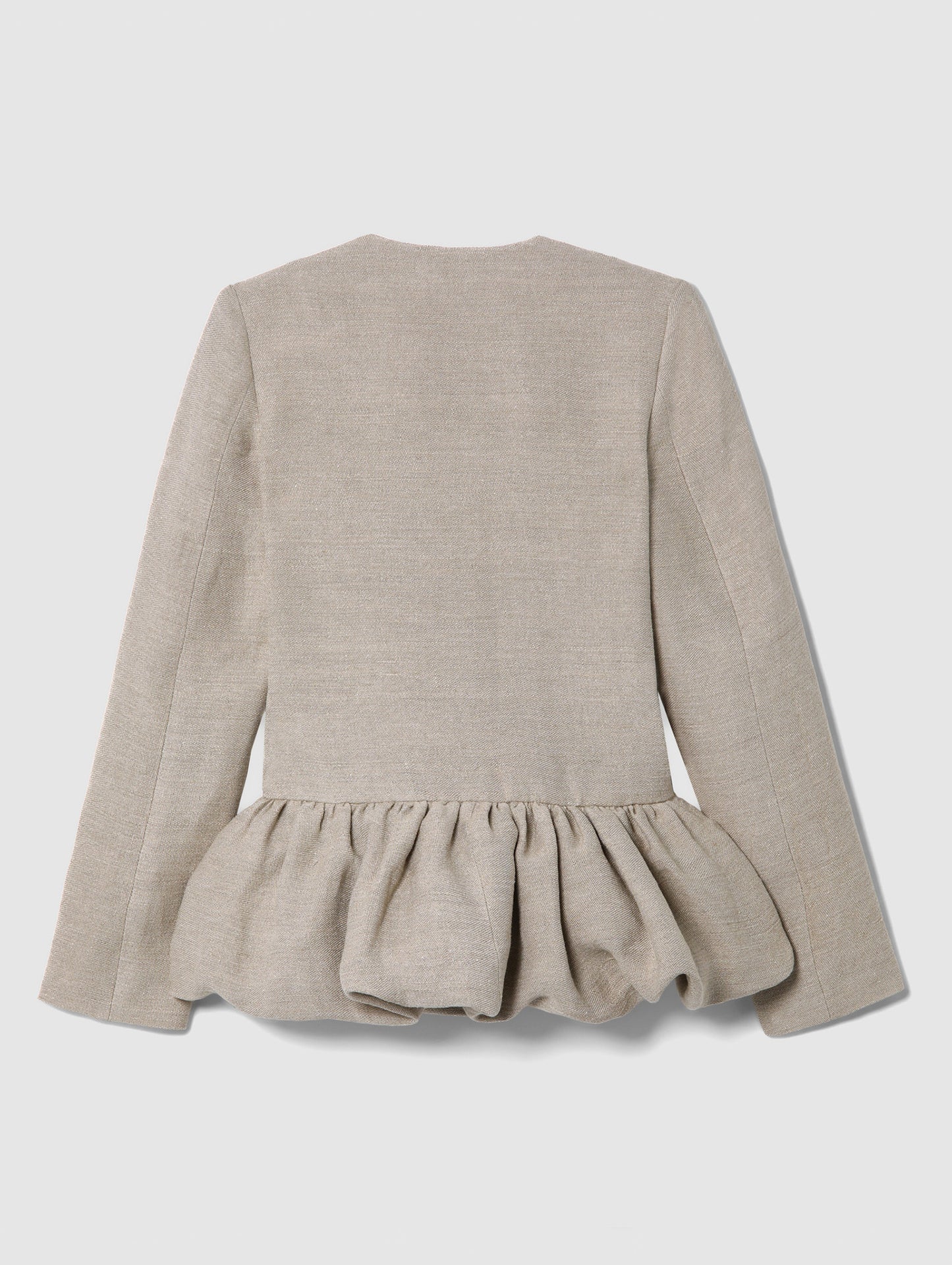 RAW LINEN PEPLUM JACKET
