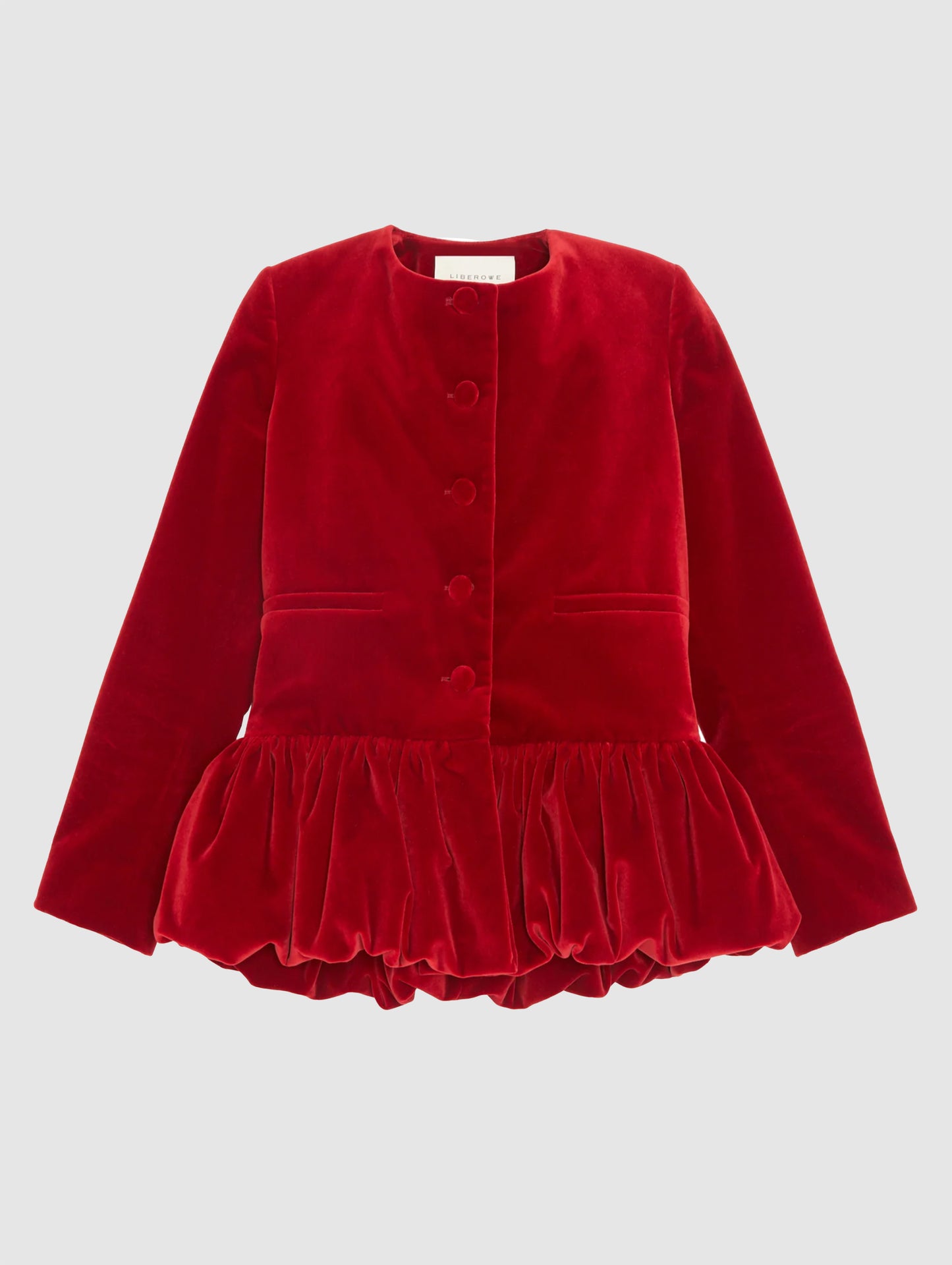 RED PEPLUM JACKET