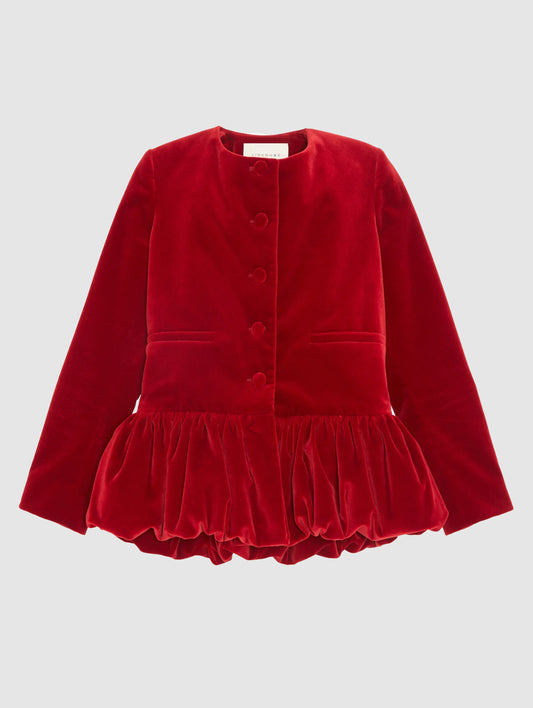 RED PEPLUM JACKET