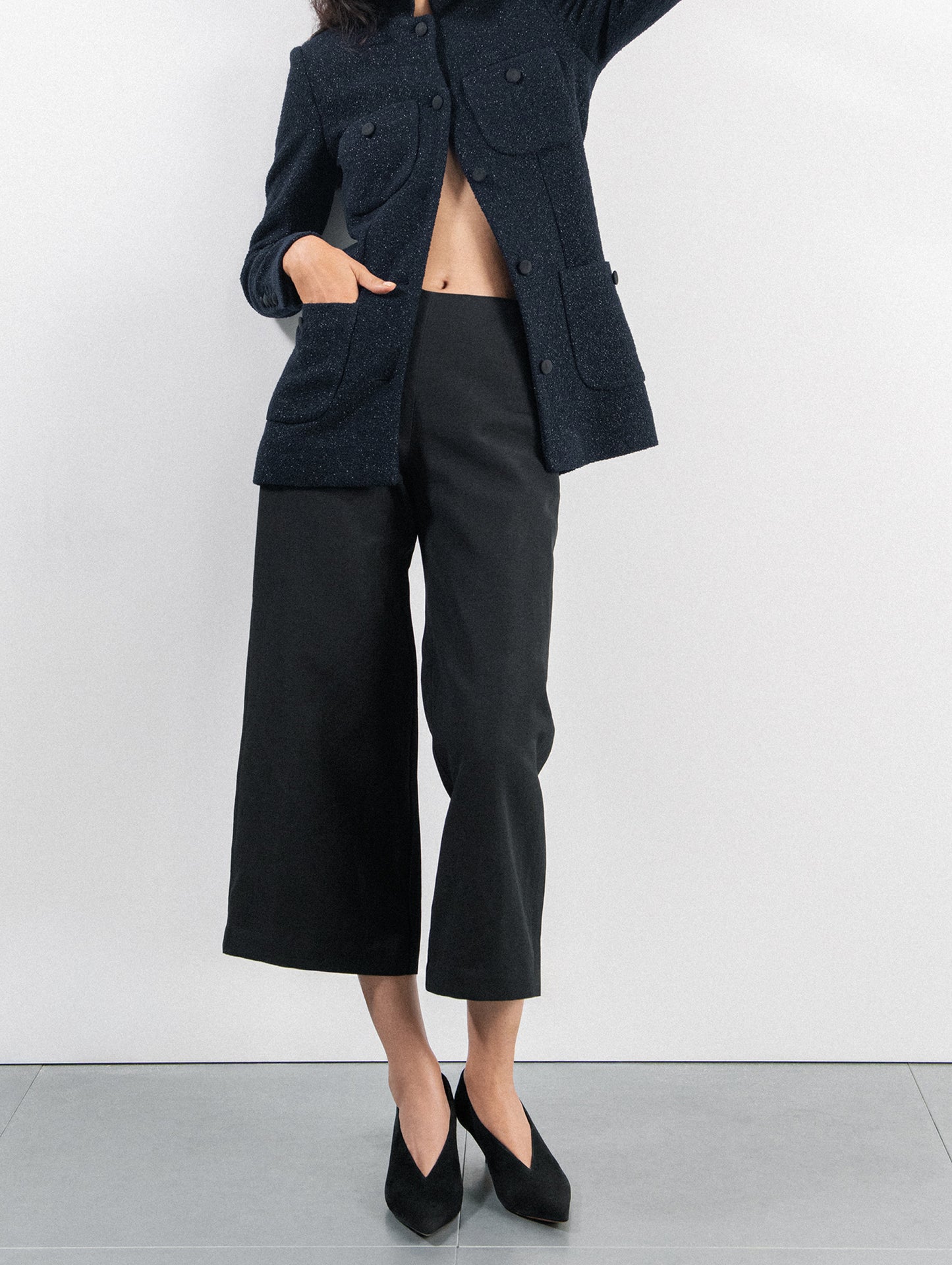 PHEBE LINEN CROPPED TROUSERS