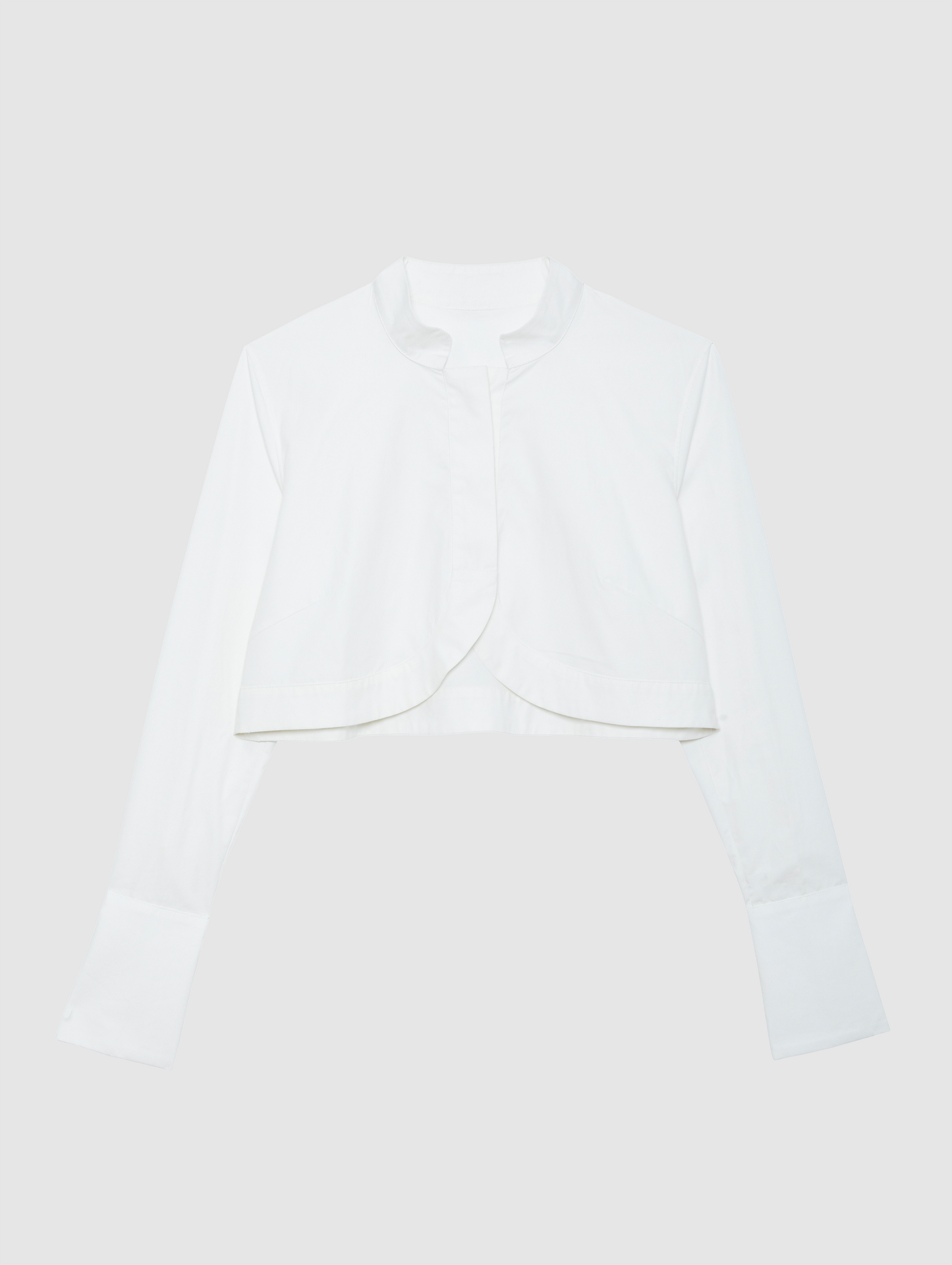 WHITE CROPPED NERHU SHIRT