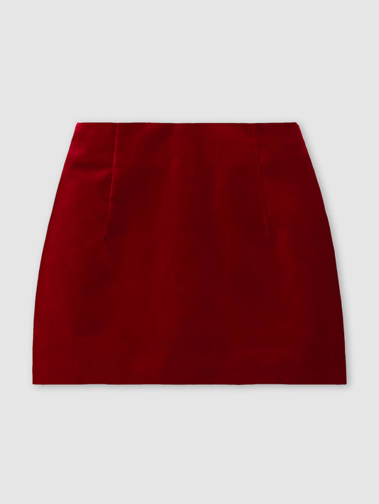 RED VELVET VERA MINI SKIRT
