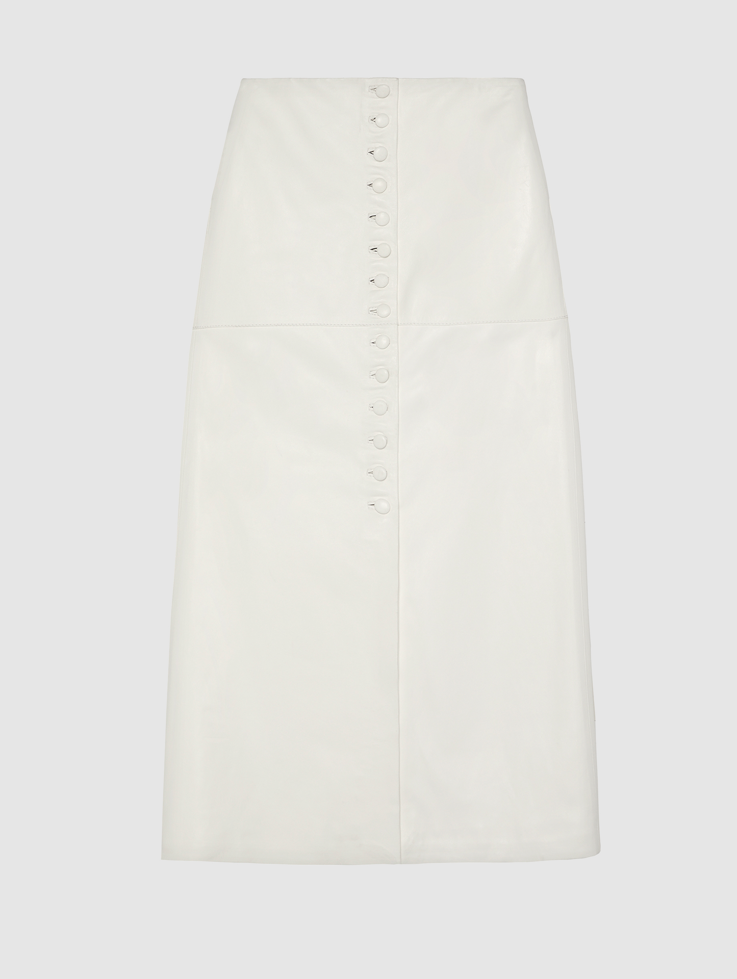 LEATHER MAHA MIDI SKIRT IN WHITE