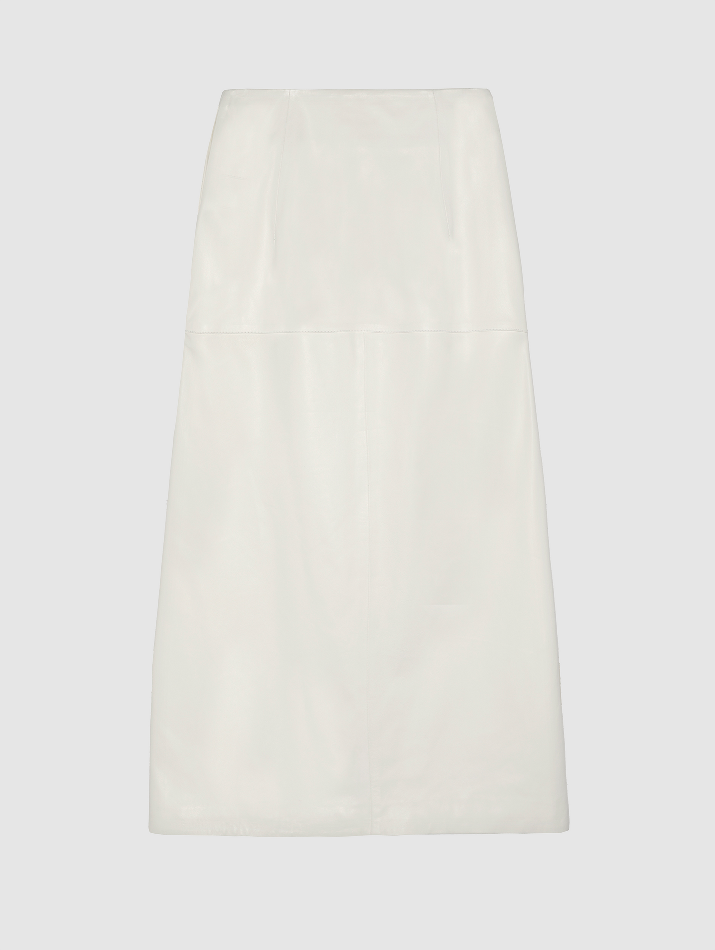 LEATHER MAHA MIDI SKIRT IN WHITE