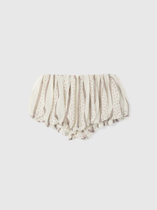 STRIPE SILK BLOOMER SHORTS
