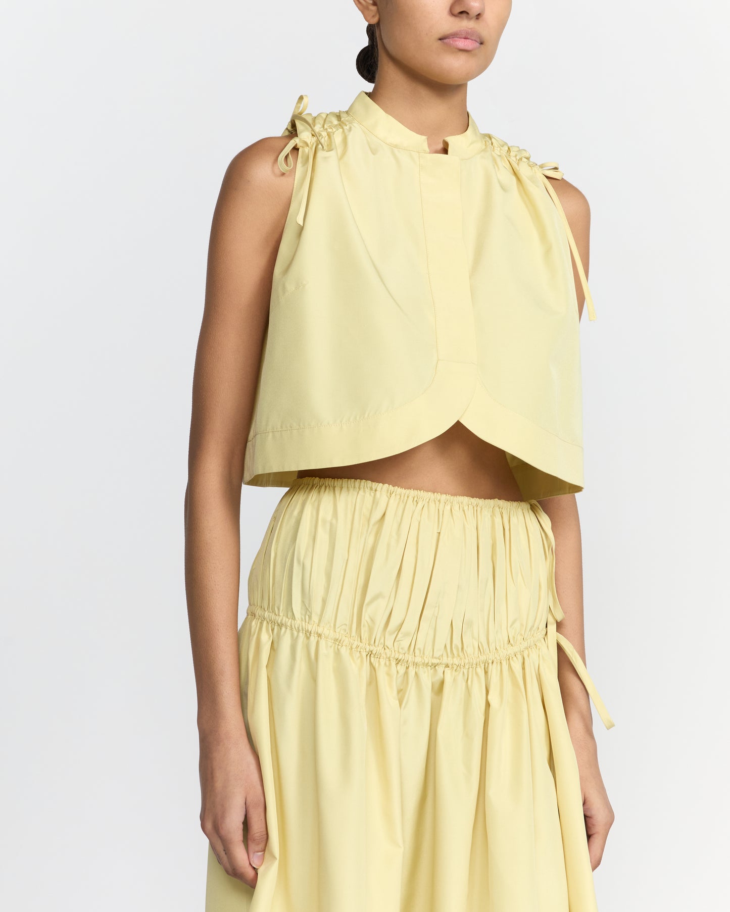 MAYA CROPPED SILK SHIRT