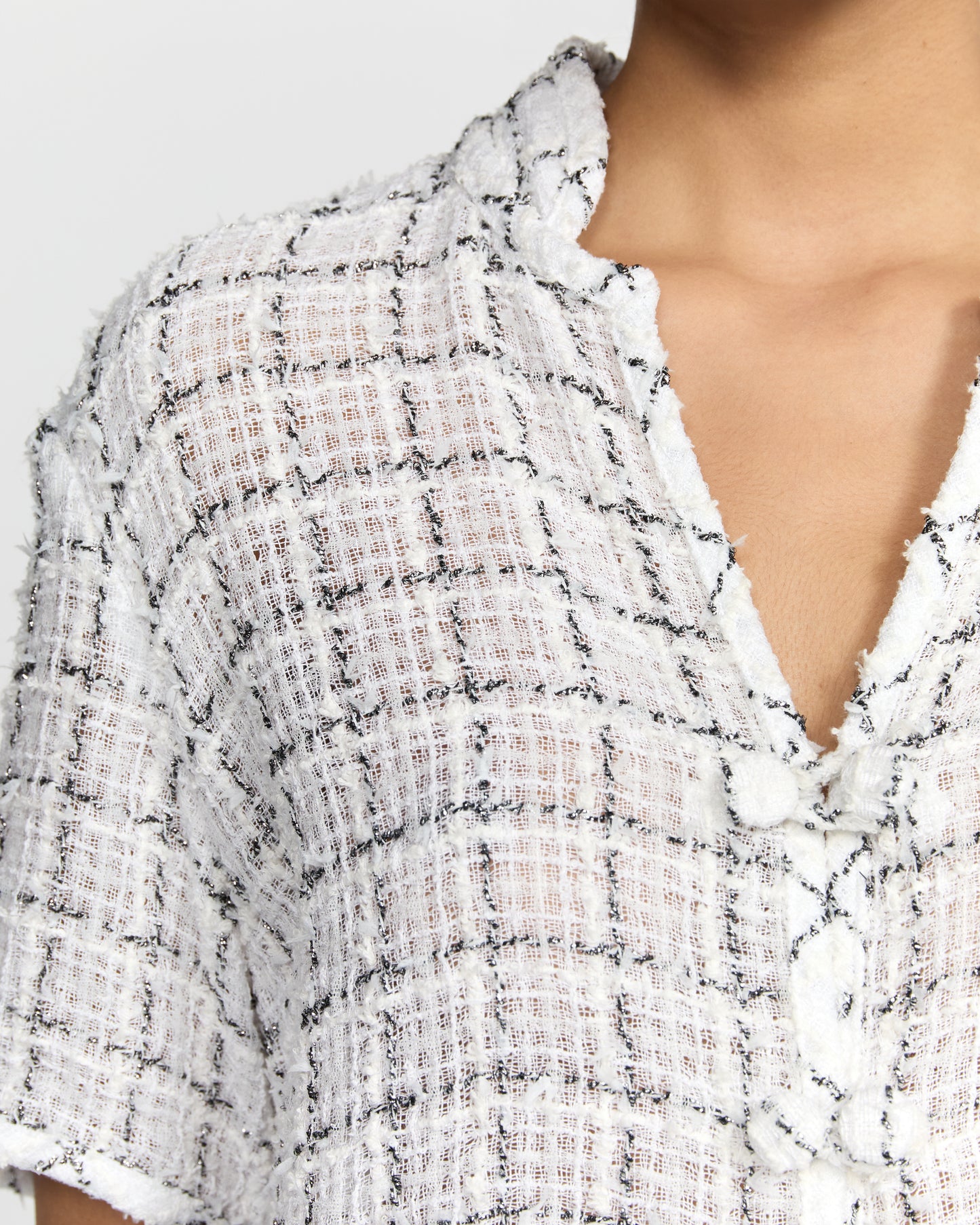 WHITE TWEED HETTY SHIRT
