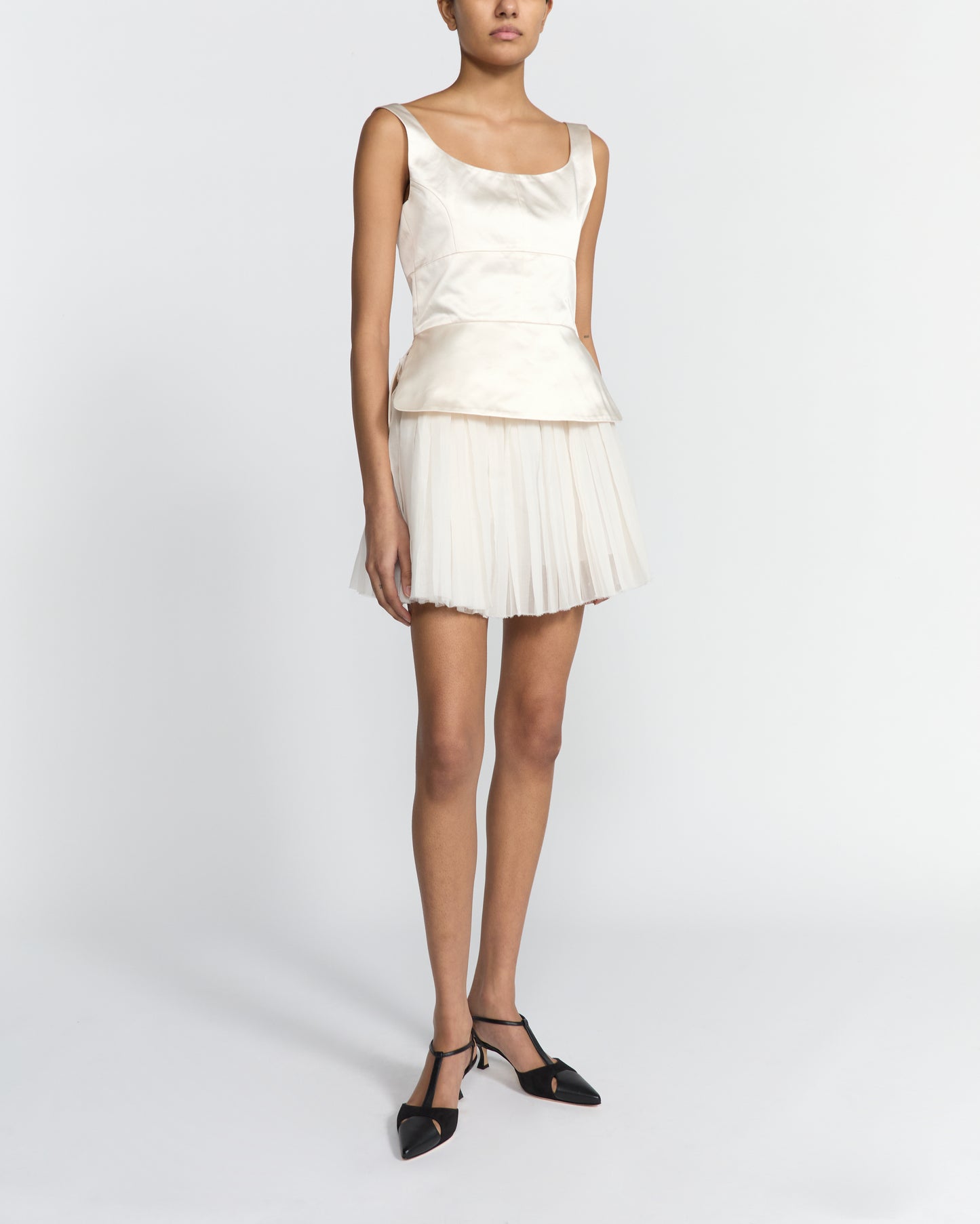 CLAUDIA PLEATED ORGANZA SHORTS