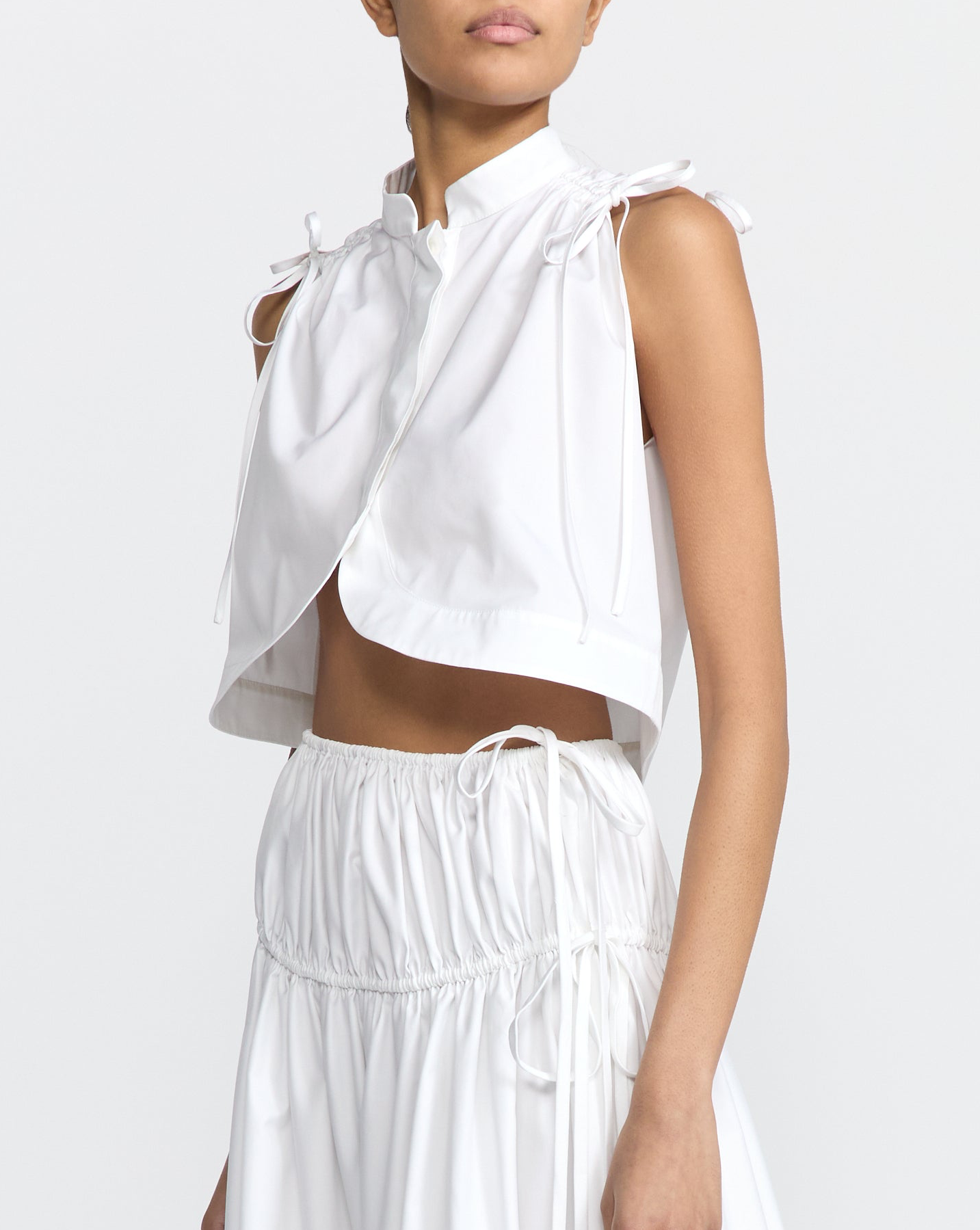 MAYA CROPPED COTTON SHIRT