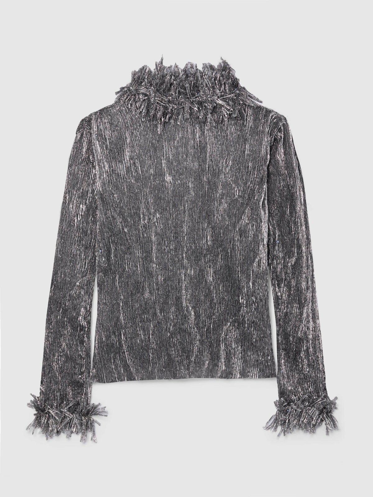 SILVER PLISSE TOP