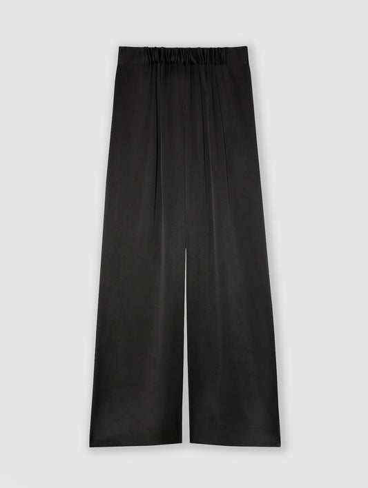 BLACK SILK PALAZZO TROUSERS
