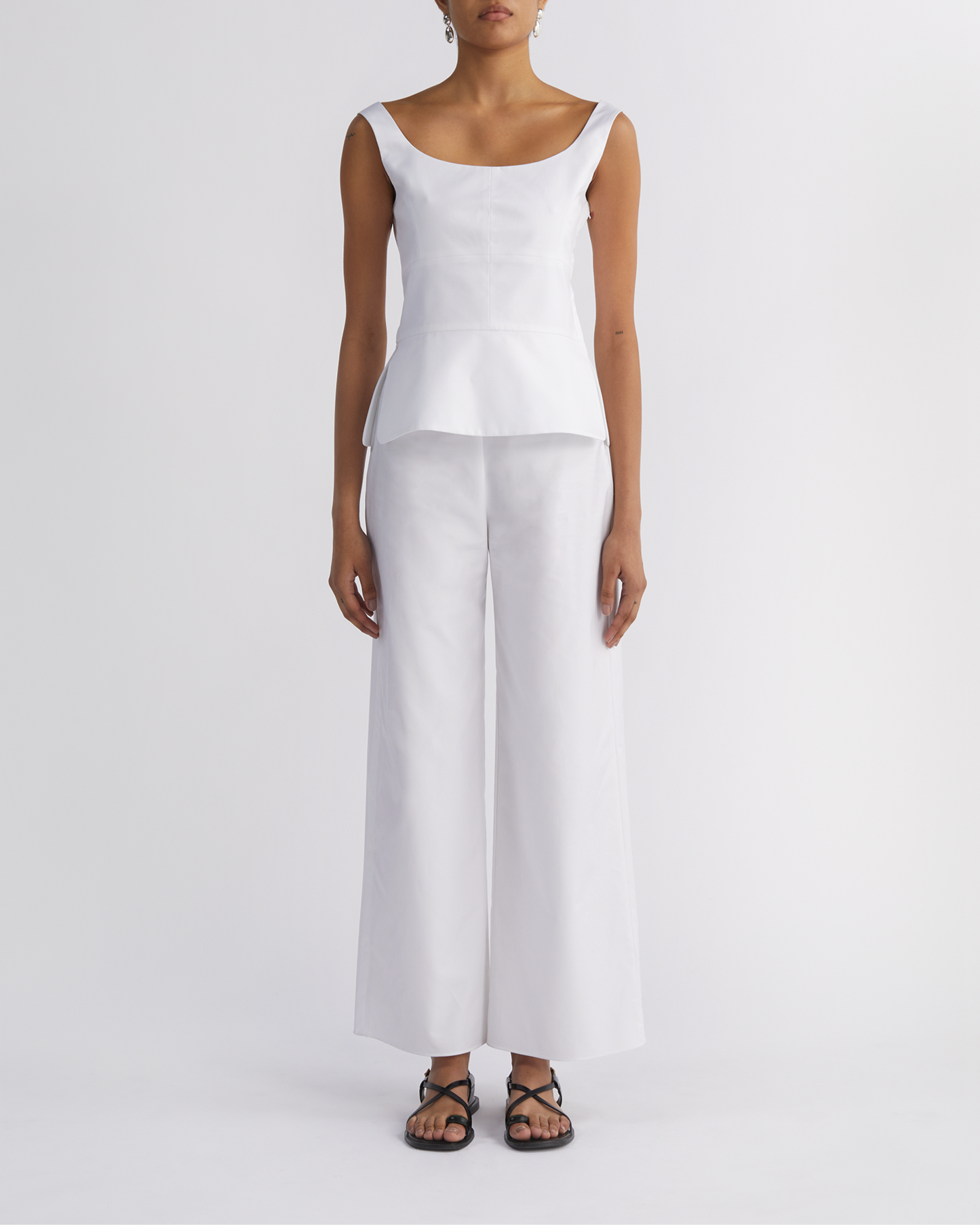 WHITE PAJAMA TROUSERS