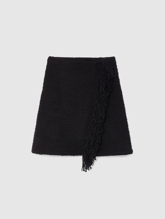 PRE-ORDER/ BLACK FRINGE MINI SKIRT