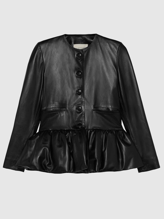 PEPLUM LEATHER JACKET