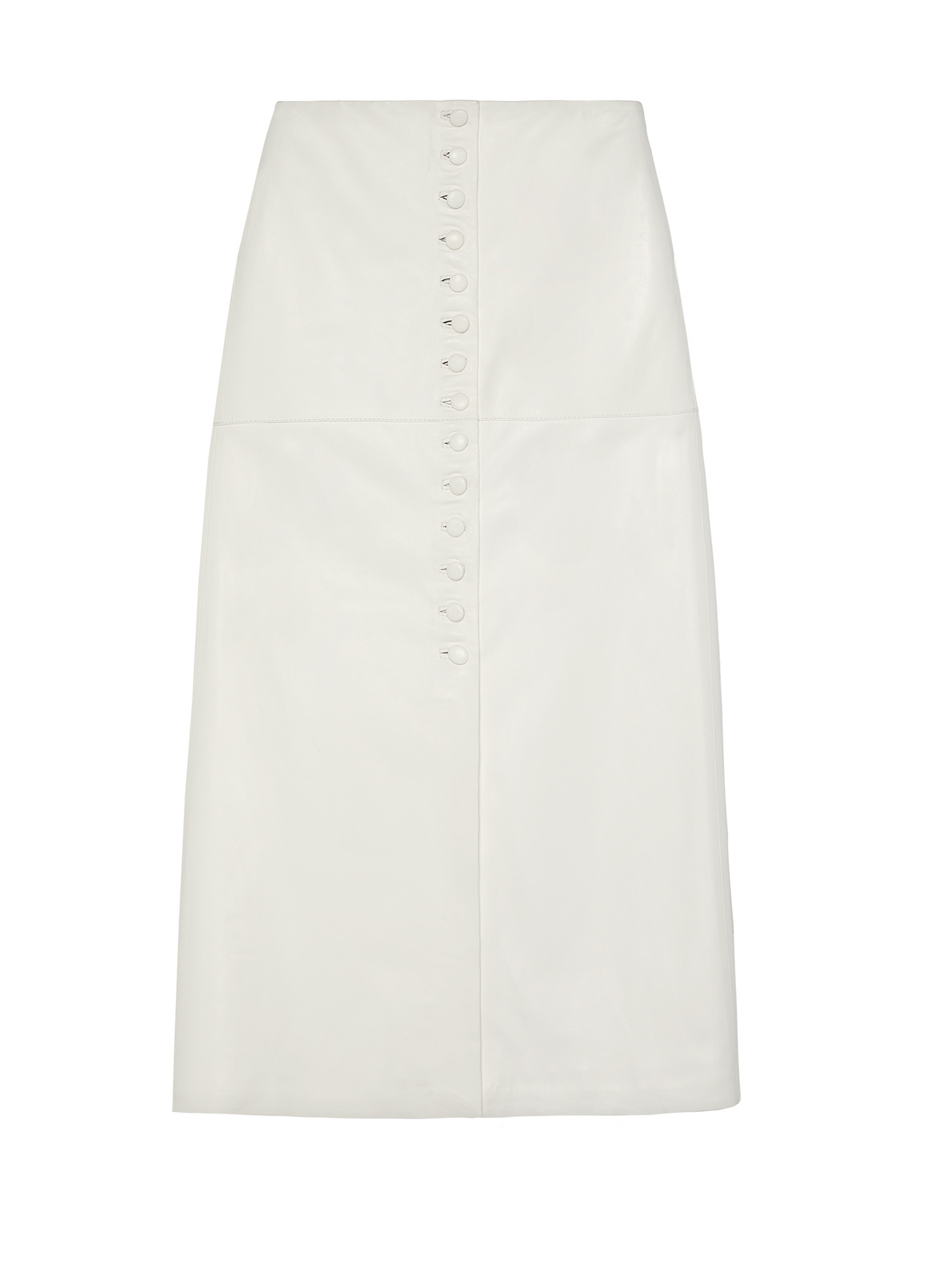 LEATHER MAHA MIDI SKIRT IN WHITE