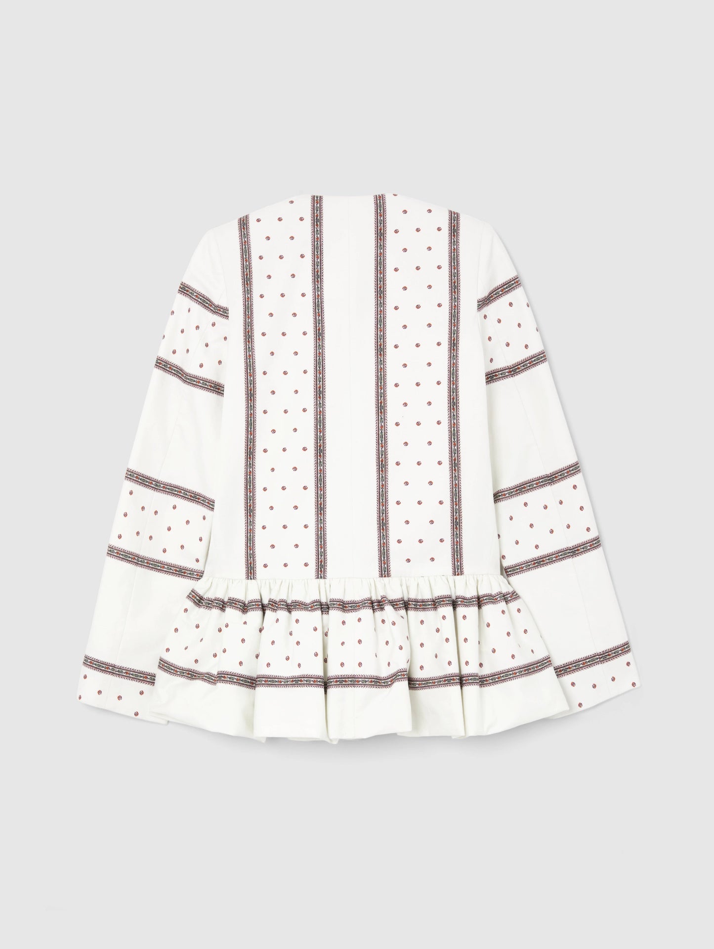 STRIPE PRINT PEPLUM JACKET