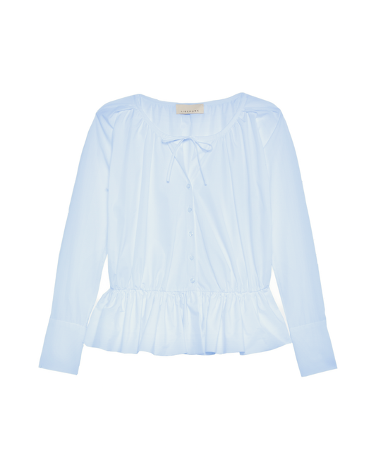 PALE BLUE PEPLUM SHIRT