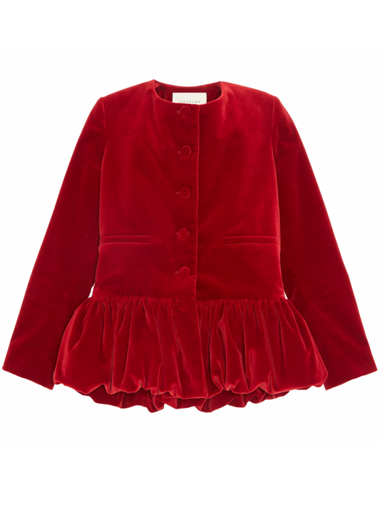 RED PEPLUM JACKET