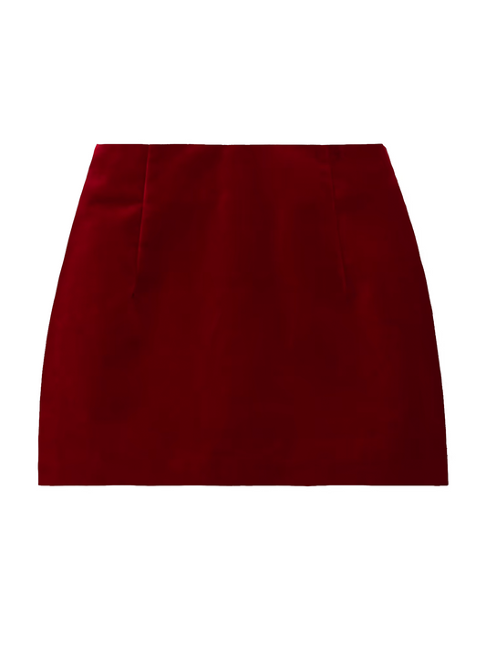 RED VELVET VERA MINI SKIRT